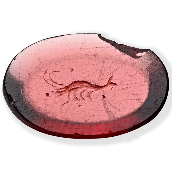 Roman Garnet Gemstone with Shrimp