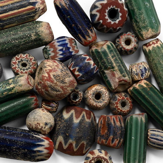 Venetian Glass Chevron Trade Bead Collection