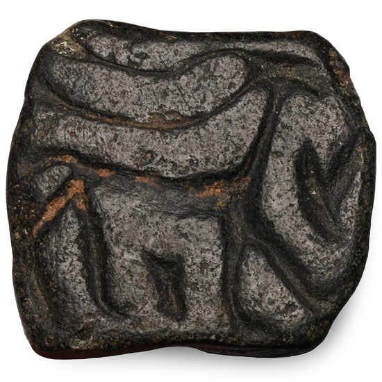 Western Asiatic Engraved Black Stone Stamp Seal with Animal