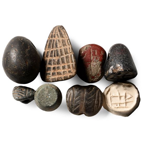 Western Asiatic Engraved Stone Amulet and Stamp Seal Group