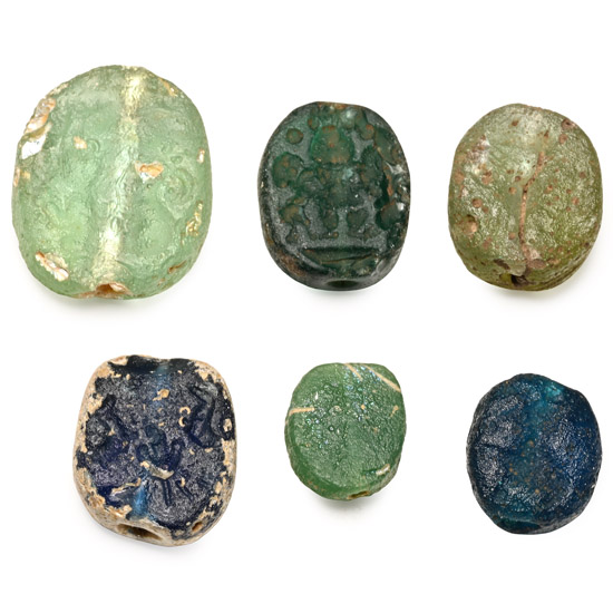 Western Asiatic Glass Scaraboid Stamp Seal Collection