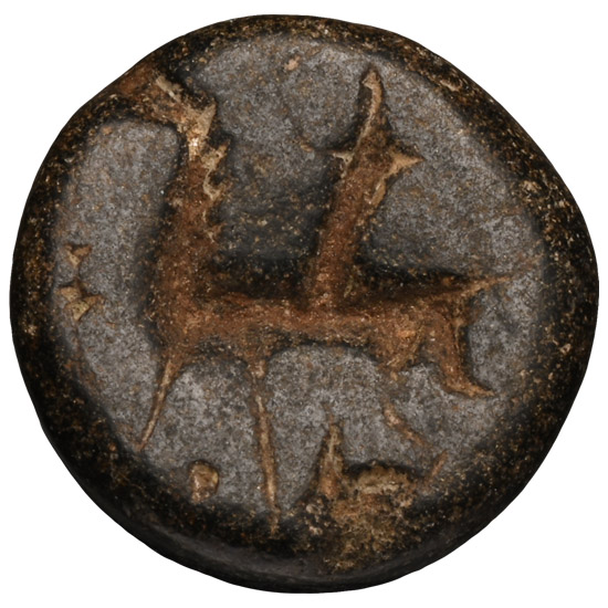 Western Asiatic Black Stone Stamp Seal with Horse and Rider
