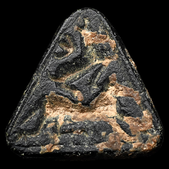 Western Asiatic Black Stone Stamp Seal with Animals
