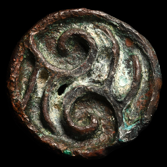 Western Asiatic Bronze Seal Matrix with Sea Scrolls
