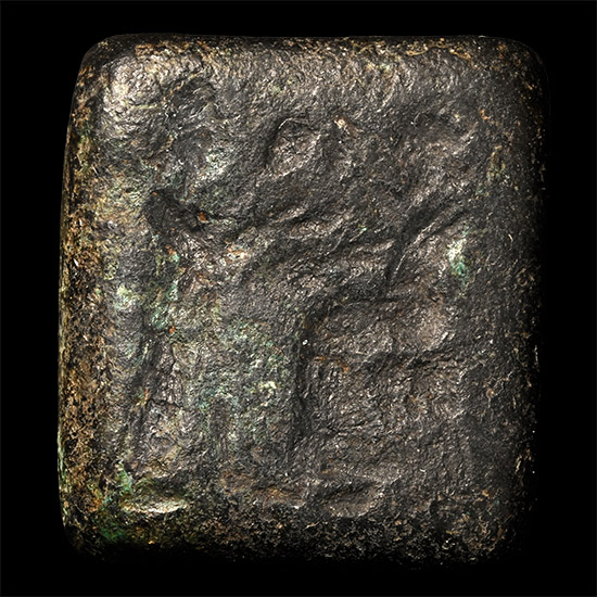 Western Asiatic Bronze Amuletic Stamp Seal with Figures