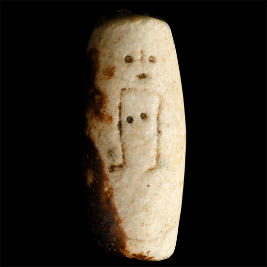 Western Asiatic Stone Cylinder Bead with Stylised Figure
