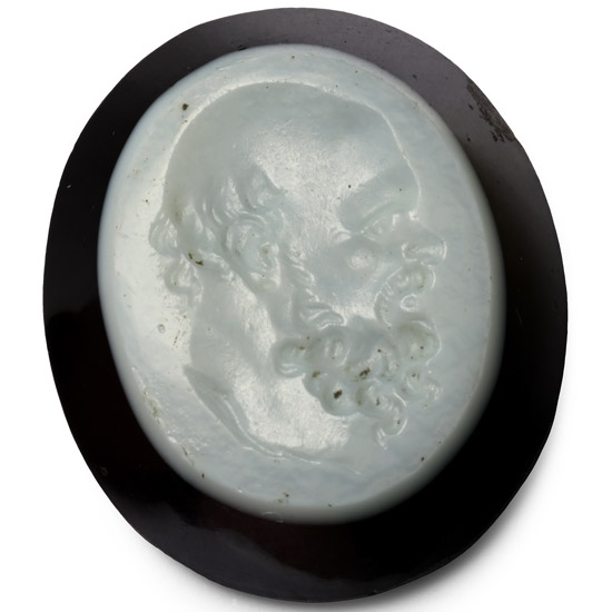 Neo-Classical Glass with the Bust of Silenus