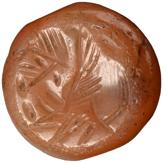 Sasanian Carnelian Stamp Seal with Gryphon