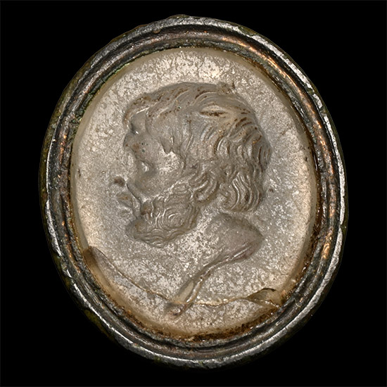 Neo-Classical Glass Fob Seal with Bust