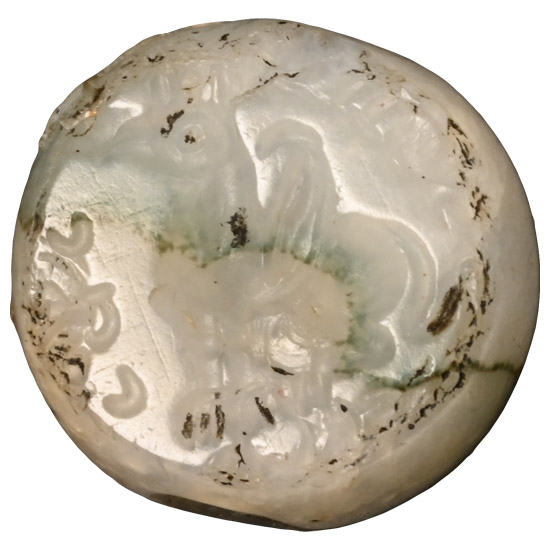 Sasanian Agate Stamp Seal with Gryphon