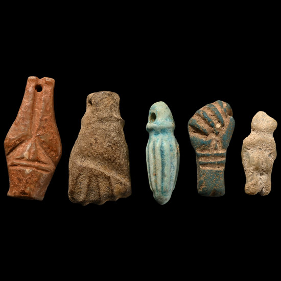 Romano-Egyptian Faience Amulet Group