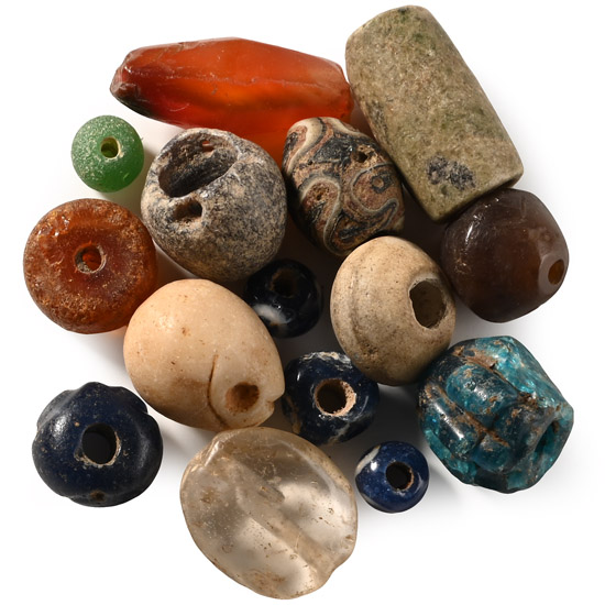 Western Asiatic Stone and Glass Bead and Pendant Collection