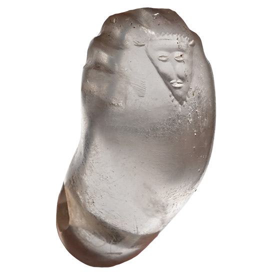 Western Asiatic Rock Crystal Foot Pendant with Face