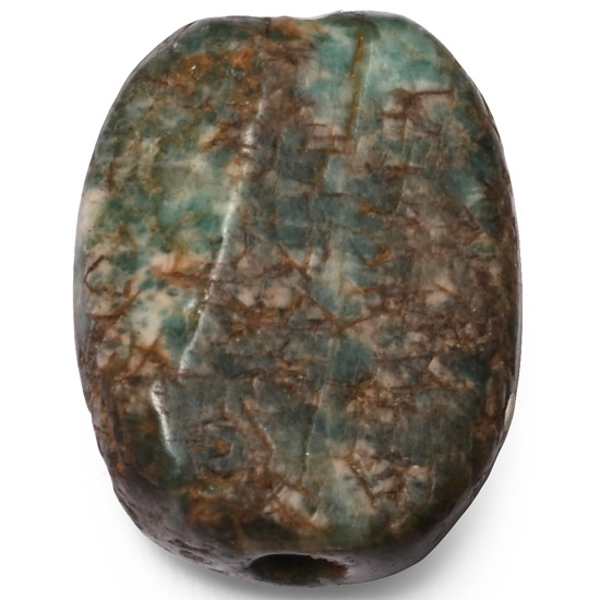 Western Asiatic Mottled Green Gemstone with Inscription