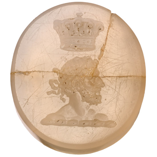 Neo-Classical Heraldic Bifacial Chalcedony Gemstone
