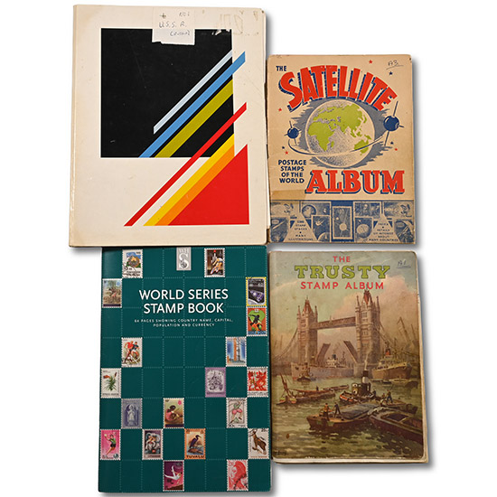 Collection of World Stamps in Four Albums