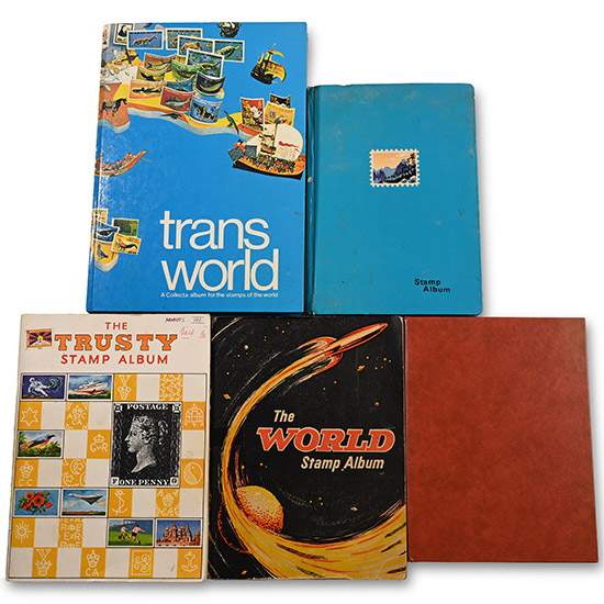 Collection of World Stamps in Five Albums