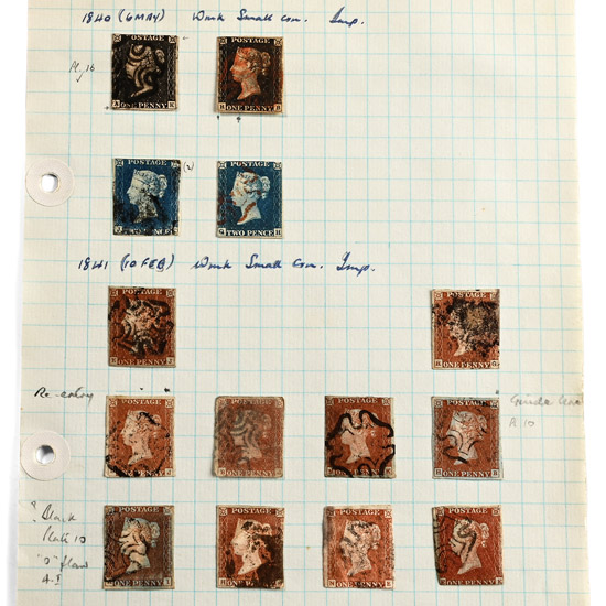 Victorian Penny Penny Black, Two Penny Blue and Penny Red Collection