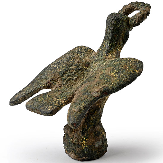 Roman Gilt Bronze Eagle On Globe Holding a Victory Wreath