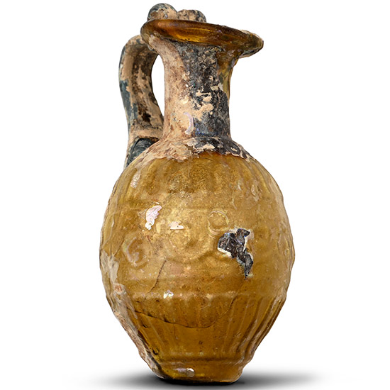 Roman Sidonian Mould Blown Glass Juglet