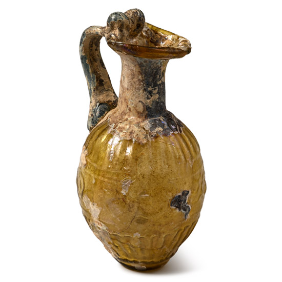 Roman Sidonian Mould Blown Glass Juglet