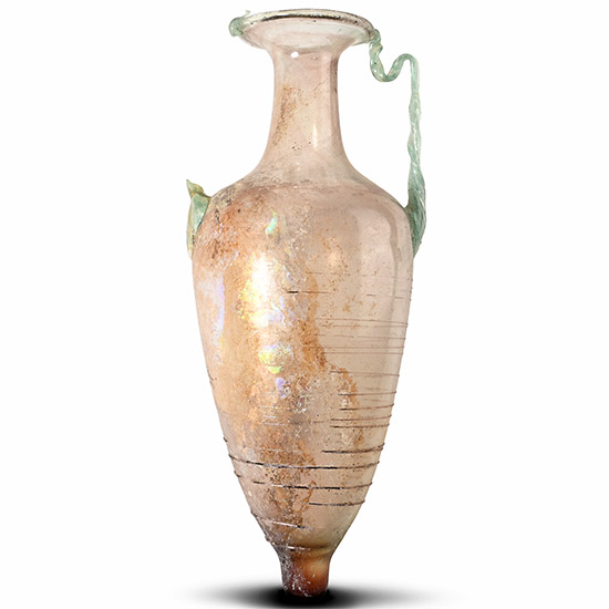 Large Roman Glass Amphora with Trail