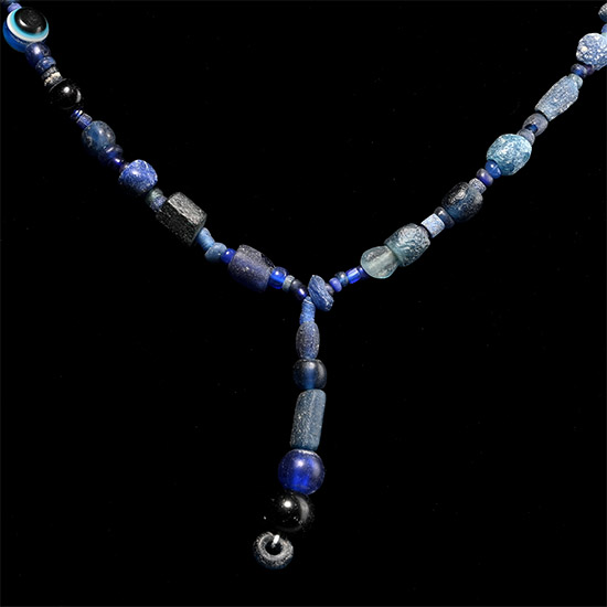 Roman Blue Glass and Other Bead Necklace String