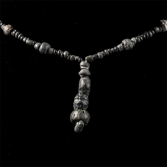 Roman Black Glass and Other Bead Necklace String
