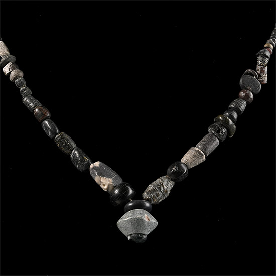 Roman Black Glass and Other Bead Necklace String