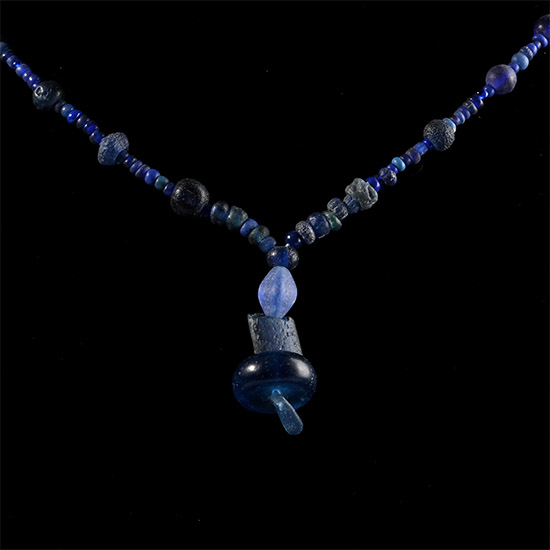 Roman Blue Glass and Other Bead Necklace String
