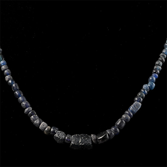 Roman Blue Glass and Other Bead Necklace String