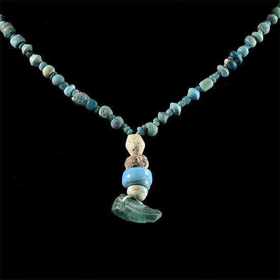 Achaemenid Turquoise Glass and Other Bead Necklace String