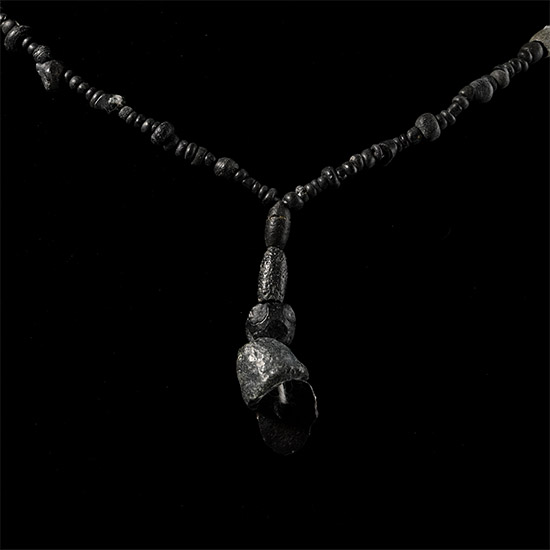 Roman Black Glass and Other Bead Necklace String