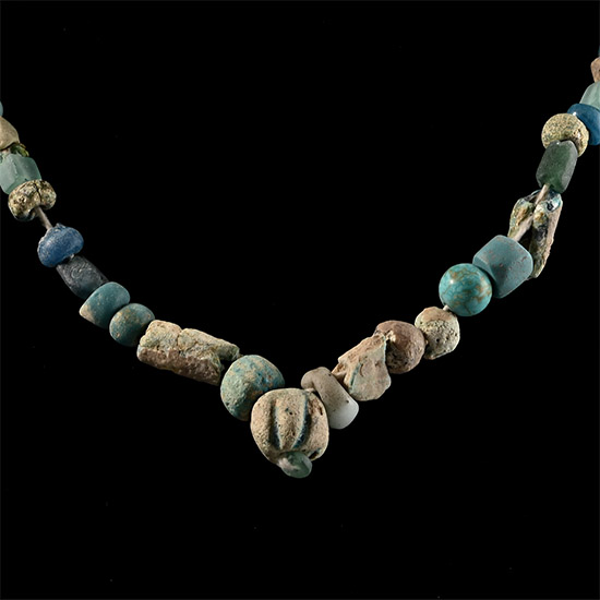 Achaemenid Turquoise Glass and Other Bead Necklace String