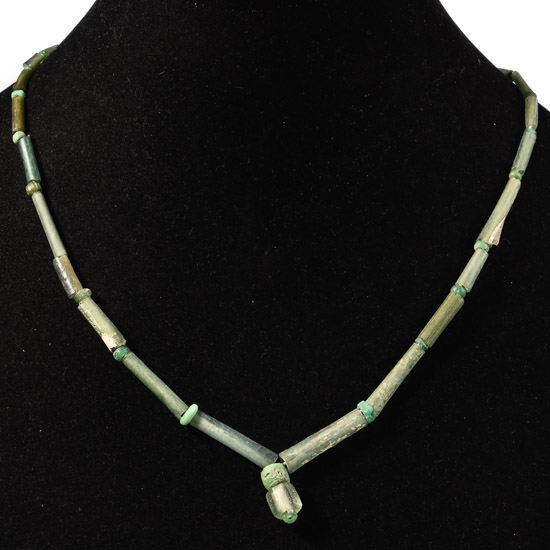 Roman Green Glass Bead Necklace String