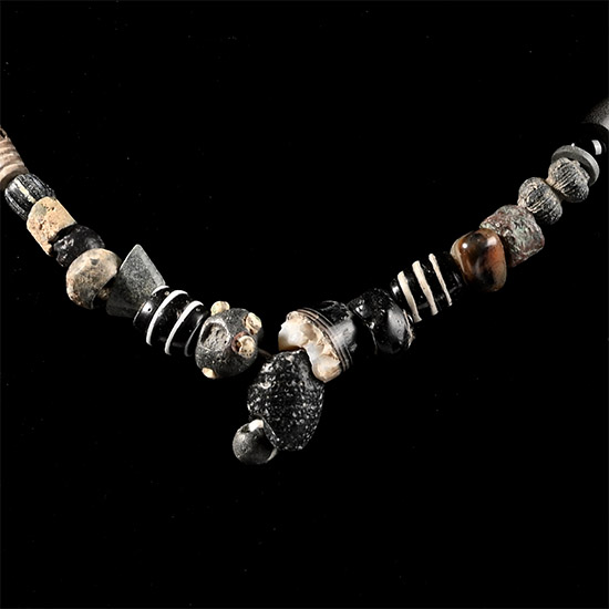Roman Black Glass and Other Bead Necklace String