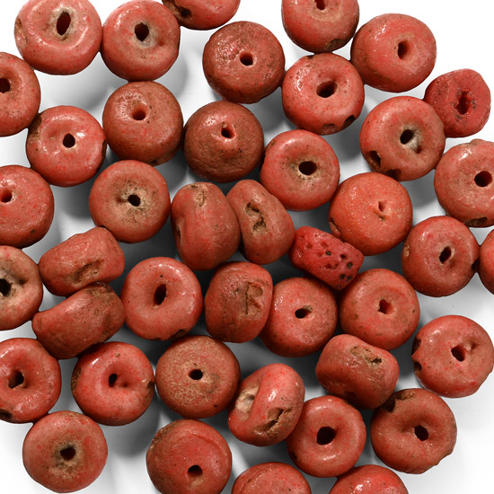 Post Medieval Coral-Coloured Bead Group
