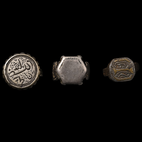Western Asiatic Silver-Coloured Metal Ring Group