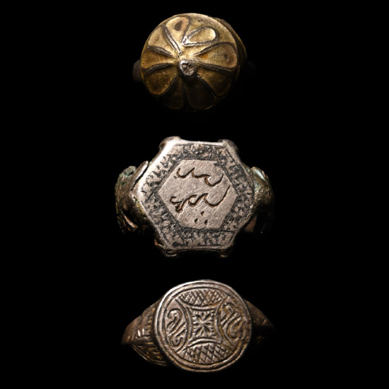 Western Asiatic Silver-Coloured Metal Ring Group
