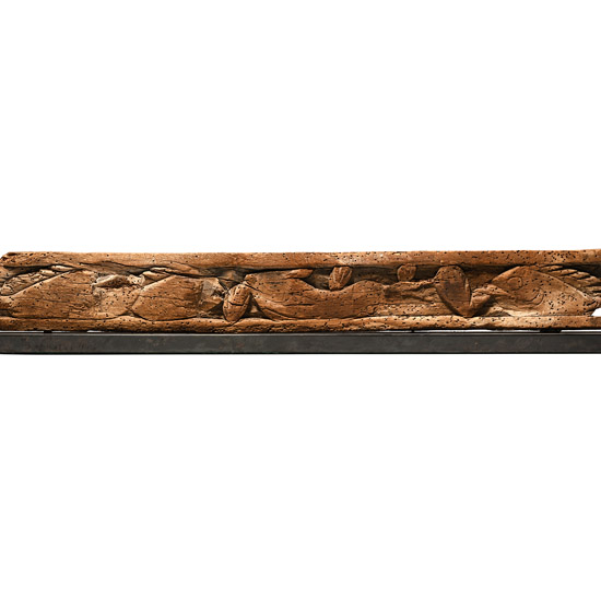 Egyptian Wooden Panel with Swimming Fish