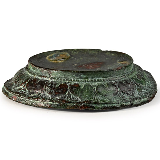 Roman Bronze Decorated Statuette Base