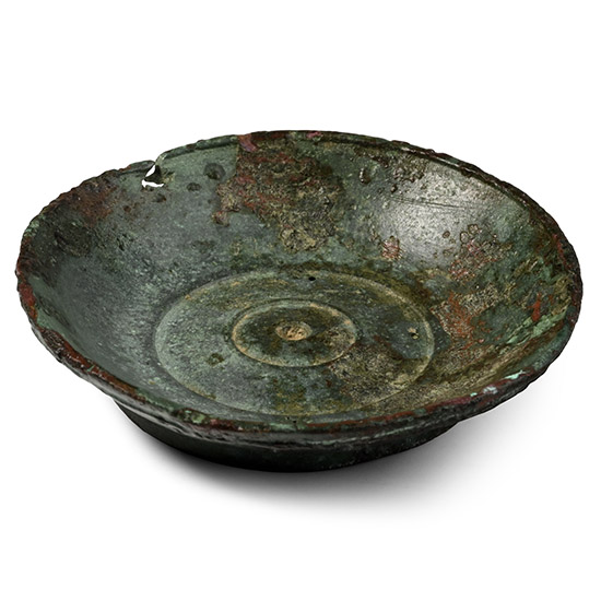 Roman Bronze Decorated Statuette Base