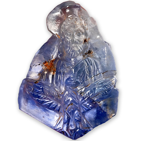 Roman Sapphire Cameo with Bust of Serapis and Spread Eagle