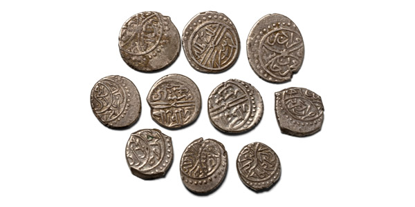 Group of Ten [10] Ottoman Empire AR Akces Coins.