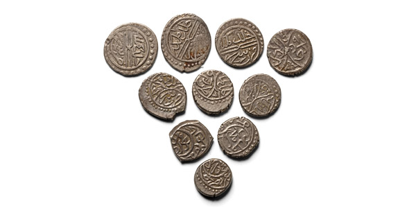 Group of Ten [10] Ottoman Empire AR Akces Coins.
