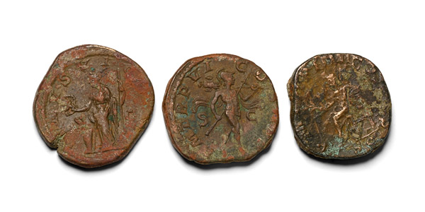 Group of Three [3] AE Roman Sestertius.