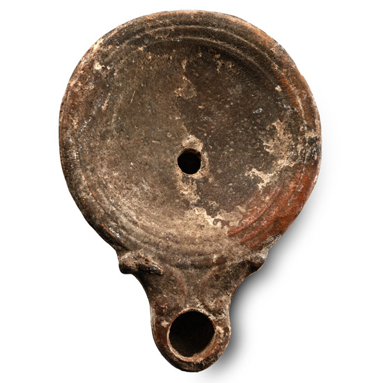Roman Voluted Terracotta Oil Lamp