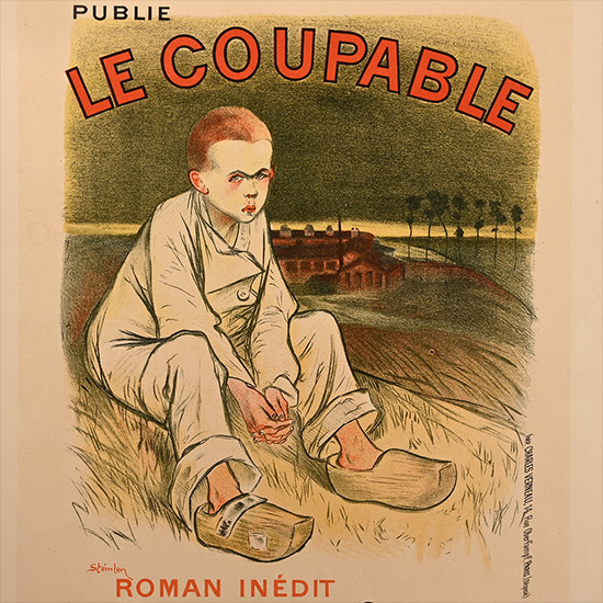 Original Le Coupable Poster - Les Maitres de lAffiche, Plate 134 by Theophile-Alexandre Steinlen of Paris