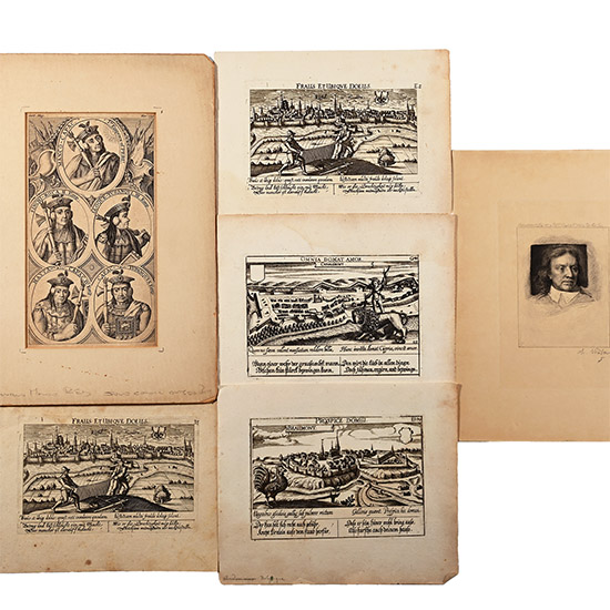 Original Copper Plate Engravings by Daniel Meisner and Others of Inca Rulers and Oliver Comwell