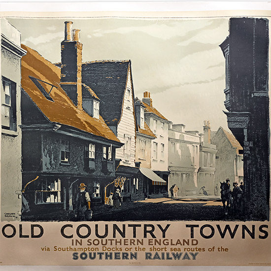 Large Original Railway Poster - Old Country Towns by Gregory Brown